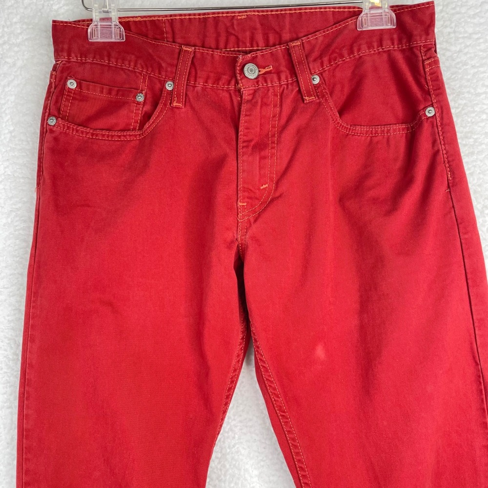 Levis 514 Straight Fit Jeans Mens 32x32 Red Cotton Twill 5-Pocket Pants